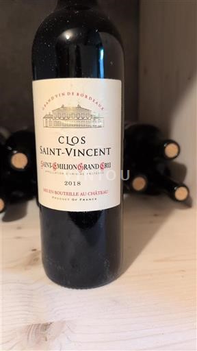 Bordeaux Saint-Émilion Grand Cru Clos Saint-Vincent 2018