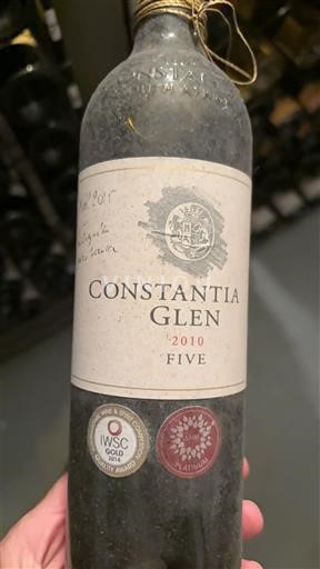 Vinos Rouge sec Five Constantia Glen 2010 Sudáfrica Región Costera Constantia