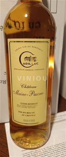 Bordeaux Cadillac Château Maine-Pascau 2016