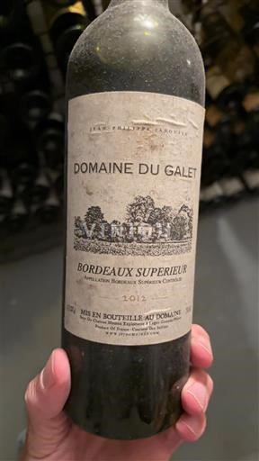 Bordeaux Bordeaux Supérieur Domaine Galet 2012