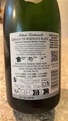 Bordeaux Crémant-de-bordeaux Bordeaux Không niên vụ