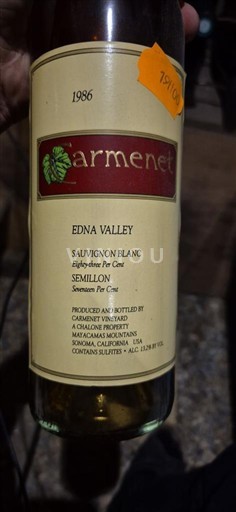 Kaliforniska AVA Edna Valley Carmenet 1986