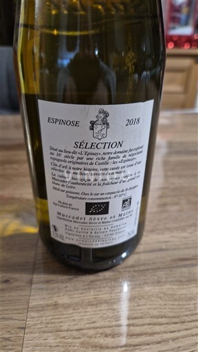 Loiren laakso Muscadet-sèvre-et-maine Espinose Sélection 2018