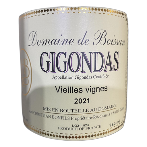Rona dolina Gigondas Domaine de Boissan Vieilles vignes 2021
