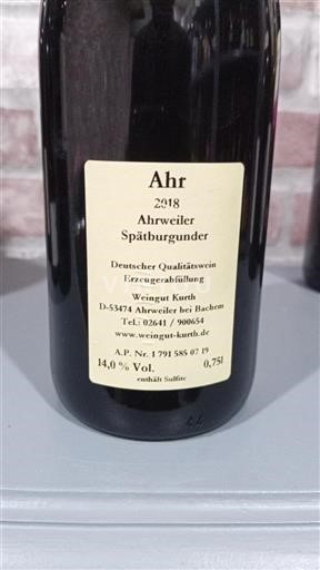 Ahr Weingut Kurth Ahrweiler Spätburgunder 2018