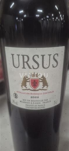Verërat Rouge sec Ursus 2022 Francë Bordoja Bordo AOC