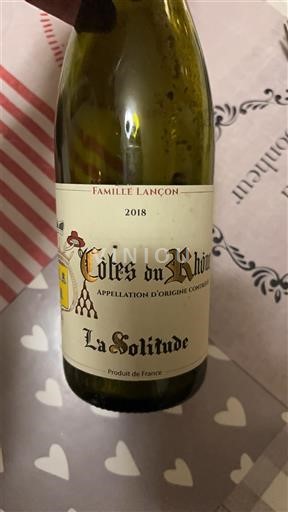 Rhônevallei Côtes-du-rhône Domaine Famille Lançon - Domaine de la Solitude La Solitude 2018