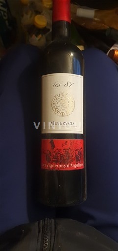 Víno Rouge sec Les 87 Les Vignerons d'Argeliers Non millésimé Francie Languedoc Minervois AOC