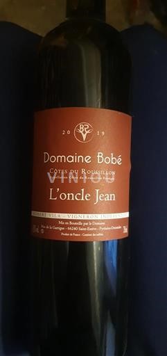 Roussillon Côtes-du-Roussillon Domaine Bobé L'oncle Jean 2019