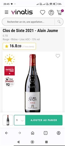 Rhône Valley Lirac Alain Jaume Clos de Sixte 2021