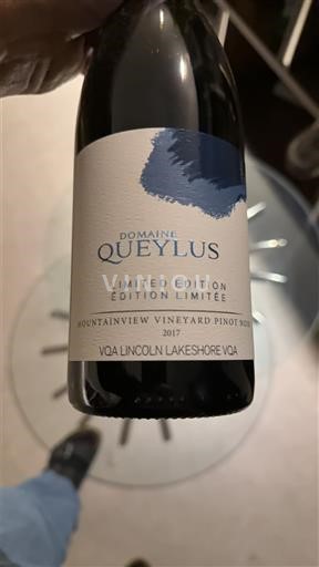 Ontario Lincoln Lakeshore Domaine Queylus Mountainview Vineyard Pinot Noir Limited Edition 2017
