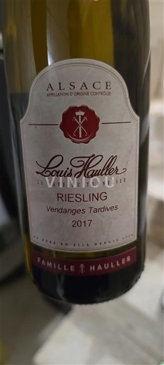 Alsace Riesling Vendanges Tardives Louis Hauller Riesling Vendanges Tardives 2017
