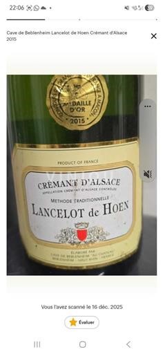 Alsace Crémant d'Alsace Lancelot de Hoen 2015