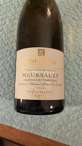 Bourgogne Meursault Premier Cru Ropiteau Premier Cru Perrières 2006