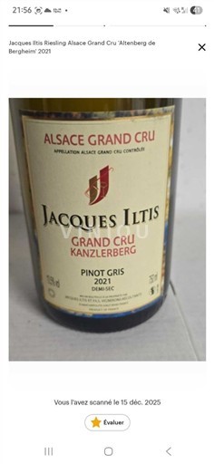 Elzas Pinot grigio Grand Cru Jacques Iltis Grand Cru Kanzlerberg 2021