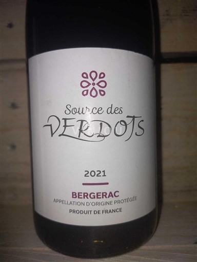 Rượu vang Rouge sec Source des Verdots 2021 Pháp Tây Nam Bergerac AOC