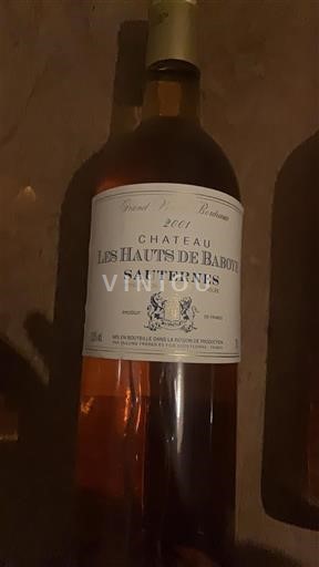 Bordeaux Sauternes Château Les Hauts de Babote 2001