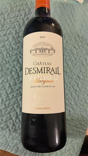 Burdeos Margaux Chateau Desmirail 2018
