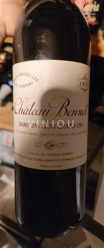 Burdeos Saint-Émilion Gran Cru Grand Cru Château Bonnet 1990