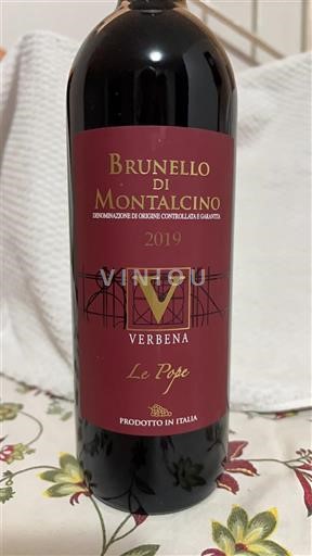 Tuscan Wines Brunello di Montalcino Verbena Le Pope 2019