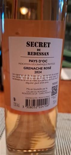 Languedoc-Roussillon Pays d'Oc Cellier du Bondavin Secret de Redessan 2024