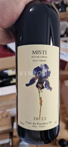Rượu vang Rouge sec Misti Cave du Paradou SA 2022 Thụy Sĩ Valais Không được chỉ định AOC