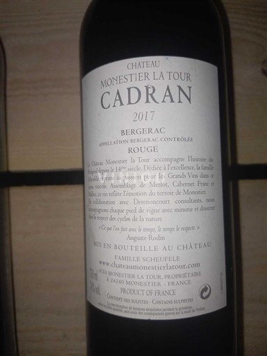 Sud-Ovest Bergerac Château Monestier La Tour Cadran 2017