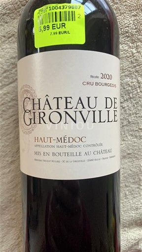 Bordeaux Haut-Médoc Cru Bourgeois Gironville 2020