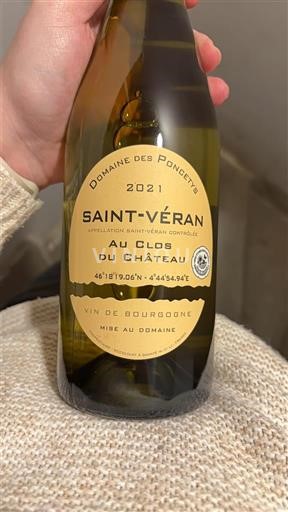 Bourgogne Saint-Véran Domaine S Poncetys Au Clos du Château 2021