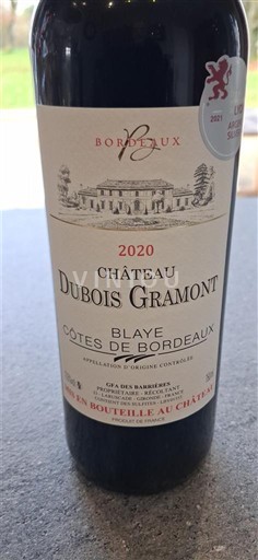 Bordeaux Blaye-Côtes-de-Bordeaux Château Bois Gramont 2020