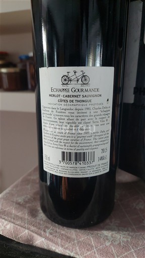 Languedoc-Roussillon Côtes de Thongue La Clochardière Echappée Gourmande 2015
