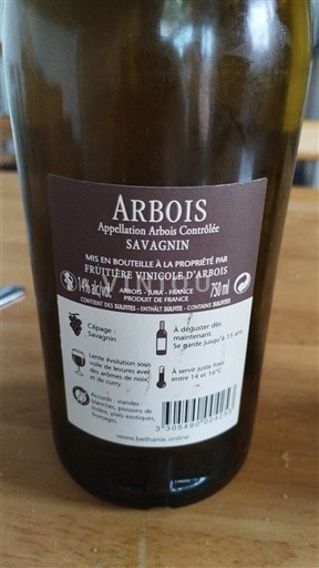 Jura Arbois Fruitière Vinicole d'Arbois Savagnin Không niên vụ