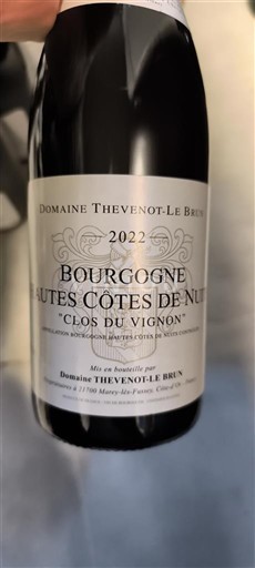 Borgogna Non specificato Domaine Thevenot-Le Brun Clos du Vignon 2022