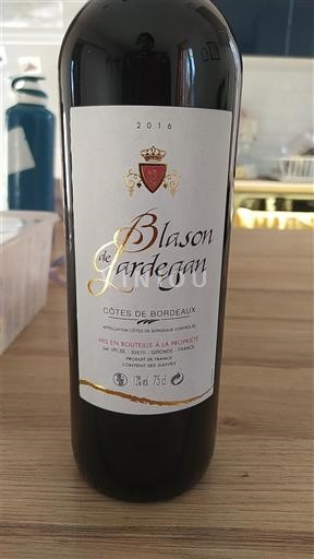 Bordeaux Côtes de Bordeaux Blason de Gardegan 2016