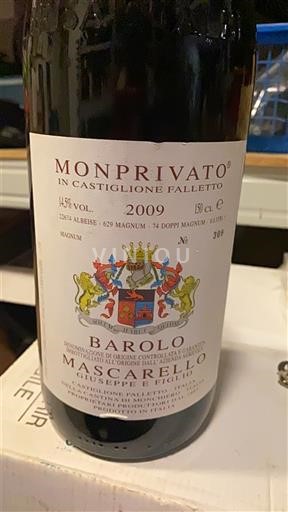 Vinos Rouge sec Monprivato Mascarello Giuseppe e Figlio 2009 Italia Piamonte Barolo DOC