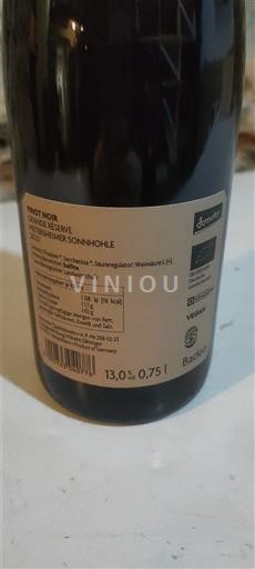Bádensko Zähringer Grande Pinot Noir grande Réserve Heitersheimer Sonnhohle 2020