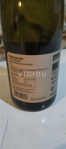 Bádensko Zähringer Weissburgunder Grande Réserve Heitersheimer Sonnhohle 2023