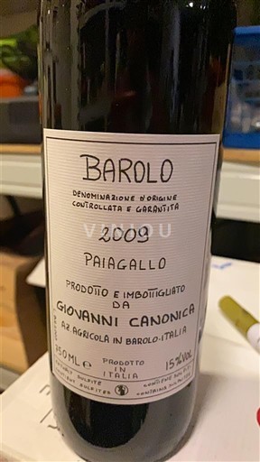 Piamonte Barolo Giovanni Canonica Paiagallo 2009