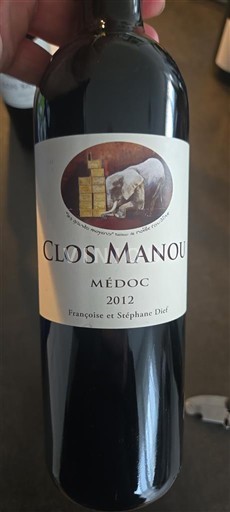 Bordeaux Médoc Clos Manou 2012