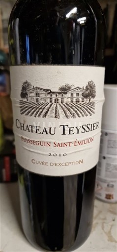 Bordeaux Puisseguin-saint-émilion Château Teyssier d'Exception 2010