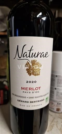 Wijnen Rouge sec Naturae Merlot Gérard Bertrand 2020 Frankrijk Languedoc-Roussillon Pays d'Oc IGP