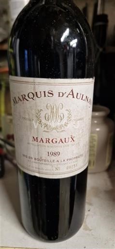 Bordeaux Margaux Marquis d'Aulnay 1989