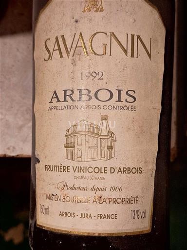 Jura Arbois Fruitière Vinicole d'Arbois Savagnin 1992