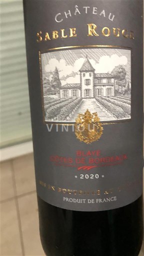 Bordeaux Blaye-Côtes-de-Bordeaux Château Sable Rouge 2020