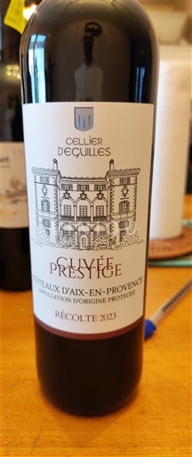 Rượu vang Rouge sec Cuvée Prestige Cellier d'Eguilles 2023 Pháp Provence Coteaux d'Aix-en-Provence AOC