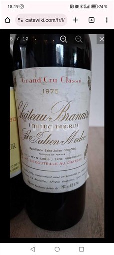 Bordeaux Saint-Julien Grand Cru Château Branaire (Duluc-Ducru) 1975