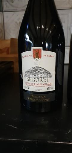 Rhônedalen Ospecificerad Séguret Sélection Vieilles Vignes 2011