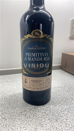 Víno Rouge sec Il Capolavoro 2022 Itálie Apulie Primitivo di Manduria DOC