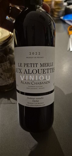 Viinit Rouge sec Le Petit Merle aux Alouettes Alain Chabanon 2022 Ranska Languedoc AOC