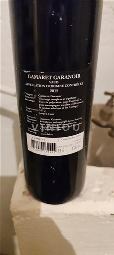 Vaud La Côte AOC Cave de La Côte Gamaret garanoir 2012